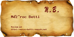 Móroc Betti névjegykártya